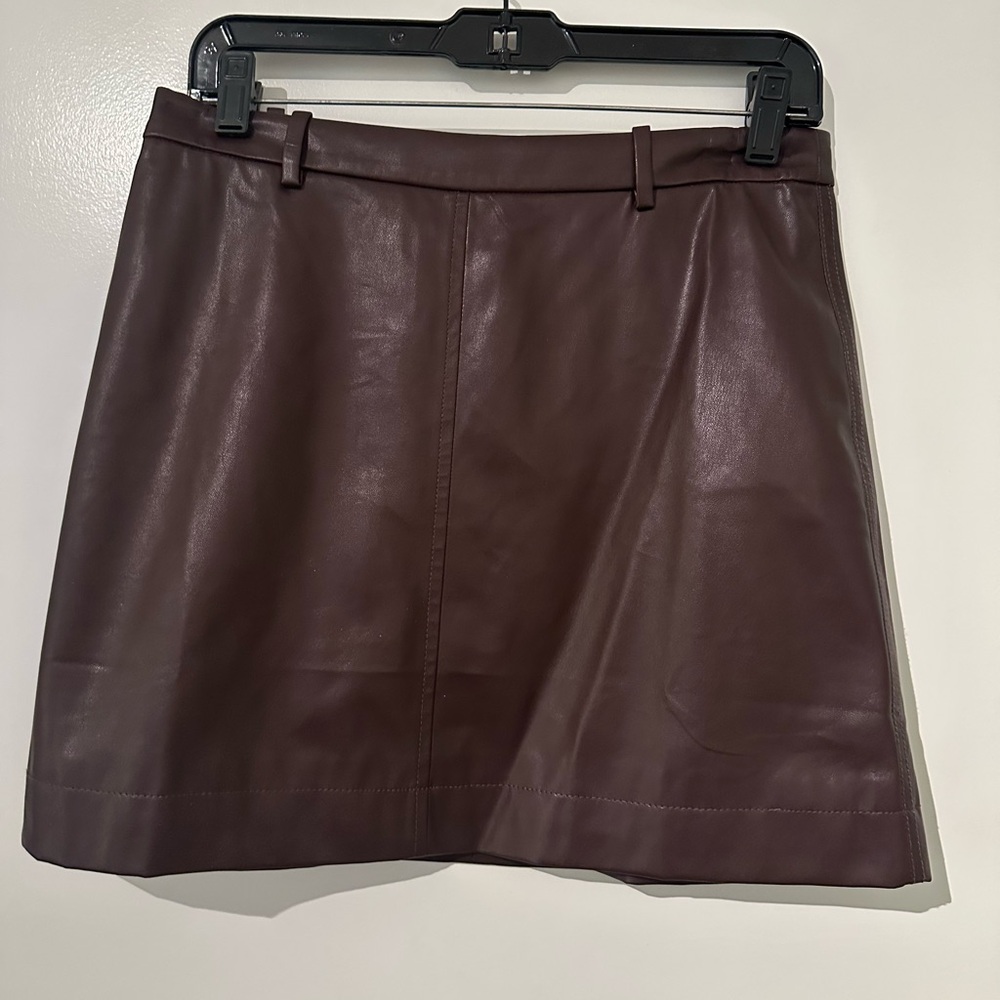 J. Crew Trouser mini skirt in faux leather—Size 4
